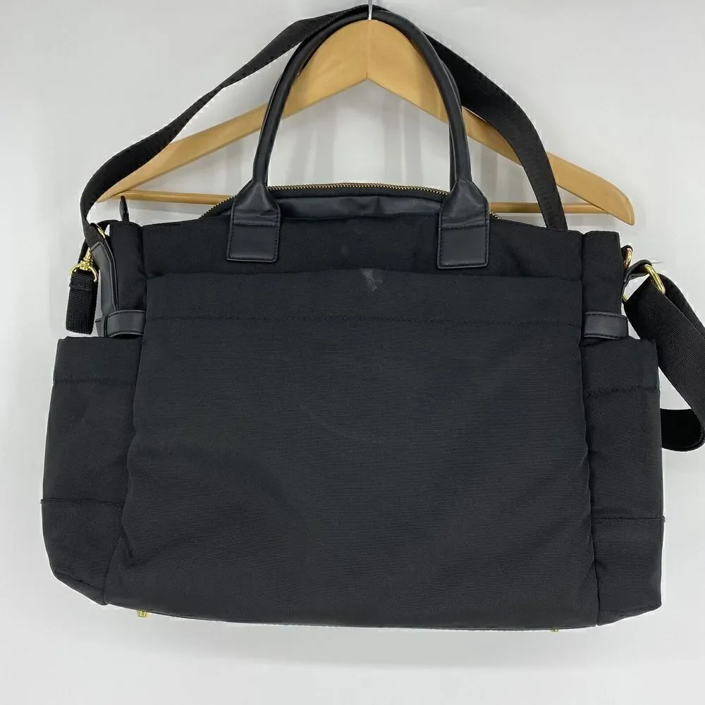 Skip Hop Diaper Bag Black Chelsea Downtown Satchel Gold Hardware Baby Pockets